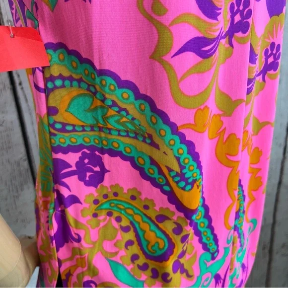 🎉HP🎉 Vintage Val Mode MOD Psychedelic Floral Blouse Shirt Top EUC Size SMALL - Picture 7 of 16